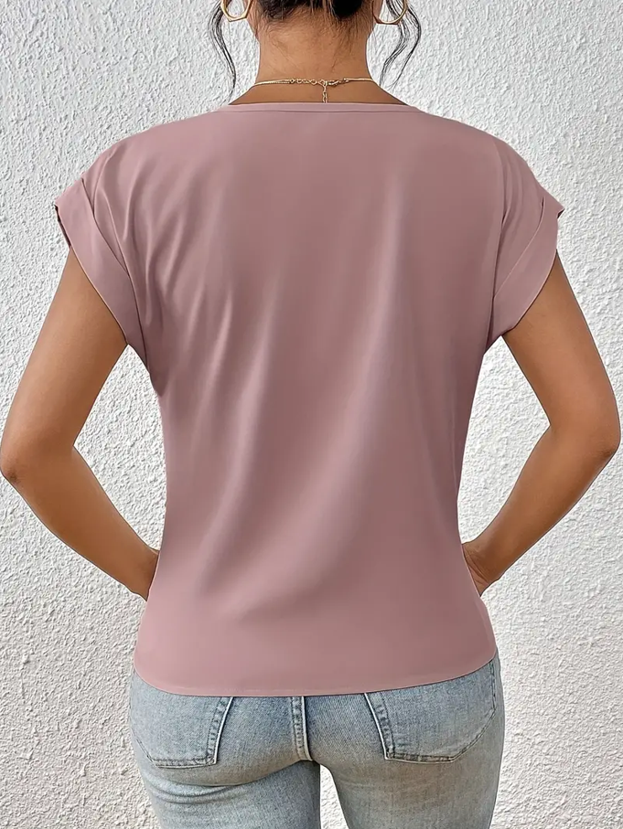 Weibliches V-Ausschnitt-Oberteil Damen Top