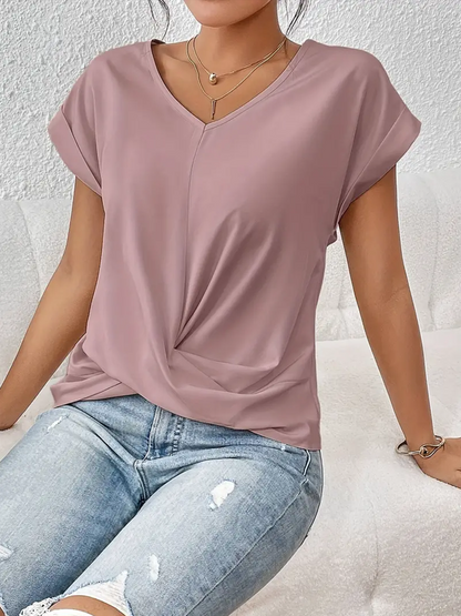 Weibliches V-Ausschnitt-Oberteil Damen Top