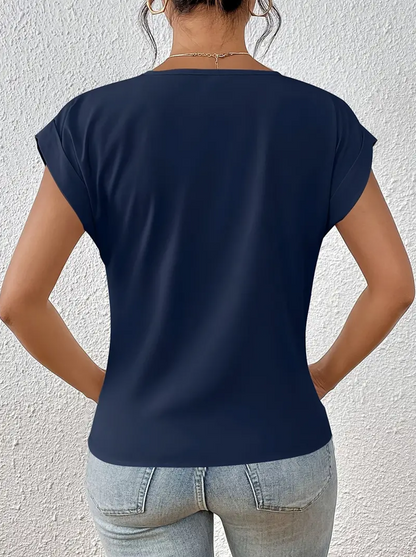 Weibliches V-Ausschnitt-Oberteil Damen Top