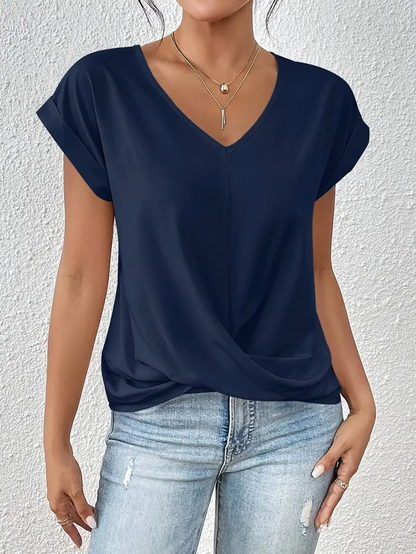Weibliches V-Ausschnitt-Oberteil Damen Top