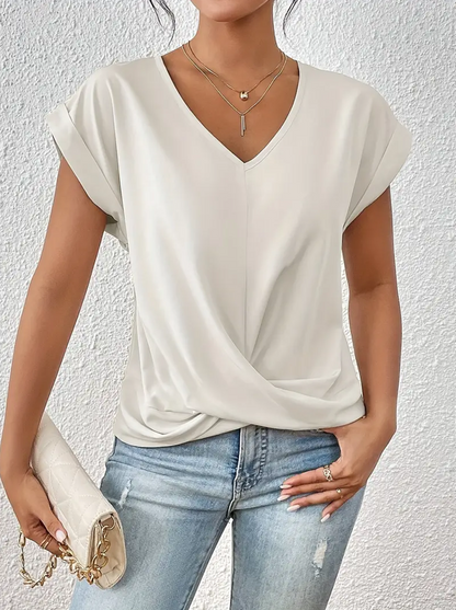 Weibliches V-Ausschnitt-Oberteil Damen Top