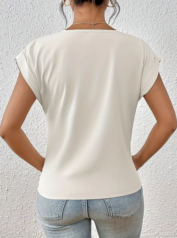 Weibliches V-Ausschnitt-Oberteil Damen Top