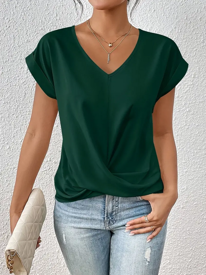 Weibliches V-Ausschnitt-Oberteil Damen Top