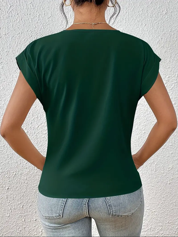 Weibliches V-Ausschnitt-Oberteil Damen Top
