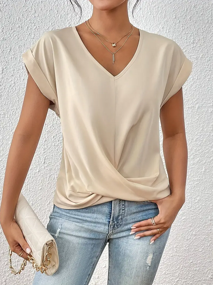 Weibliches V-Ausschnitt-Oberteil Damen Top