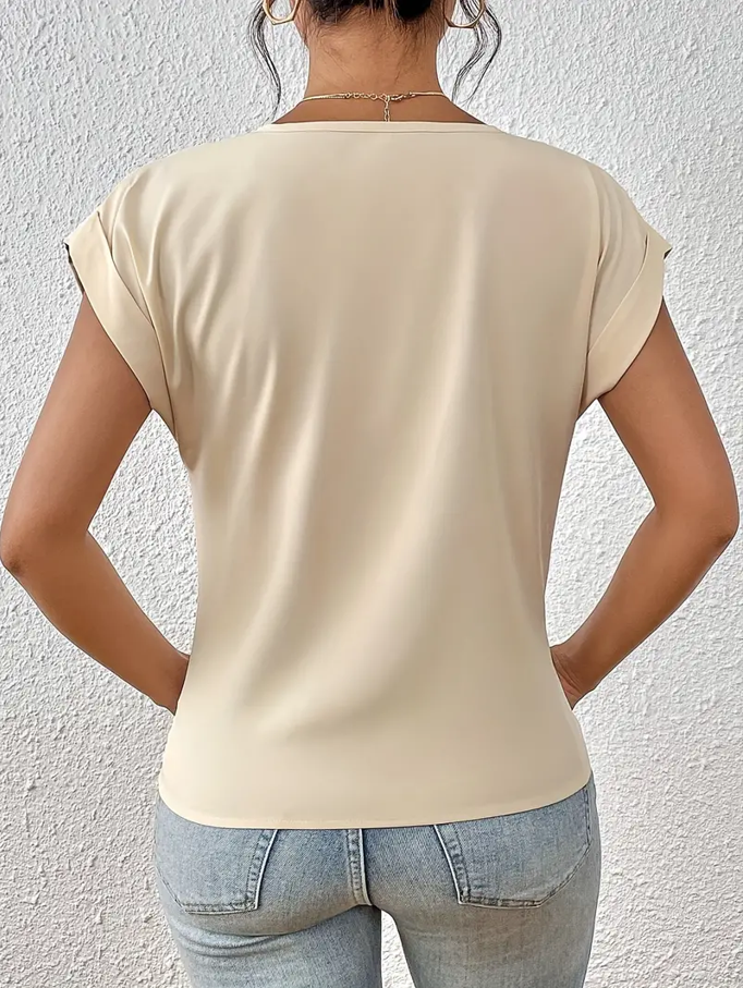 Weibliches V-Ausschnitt-Oberteil Damen Top
