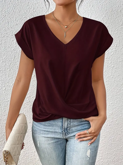 Weibliches V-Ausschnitt-Oberteil Damen Top