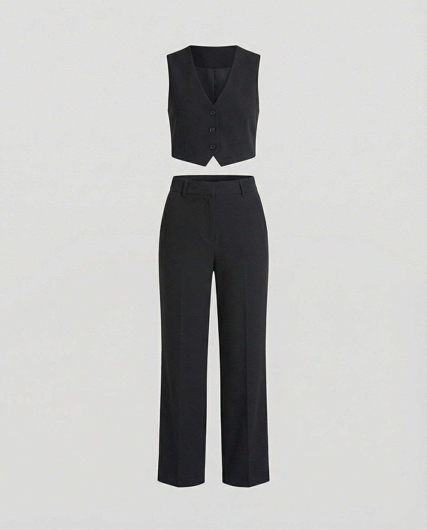 Damen Stoffhose High Waist Weite Bein Schick