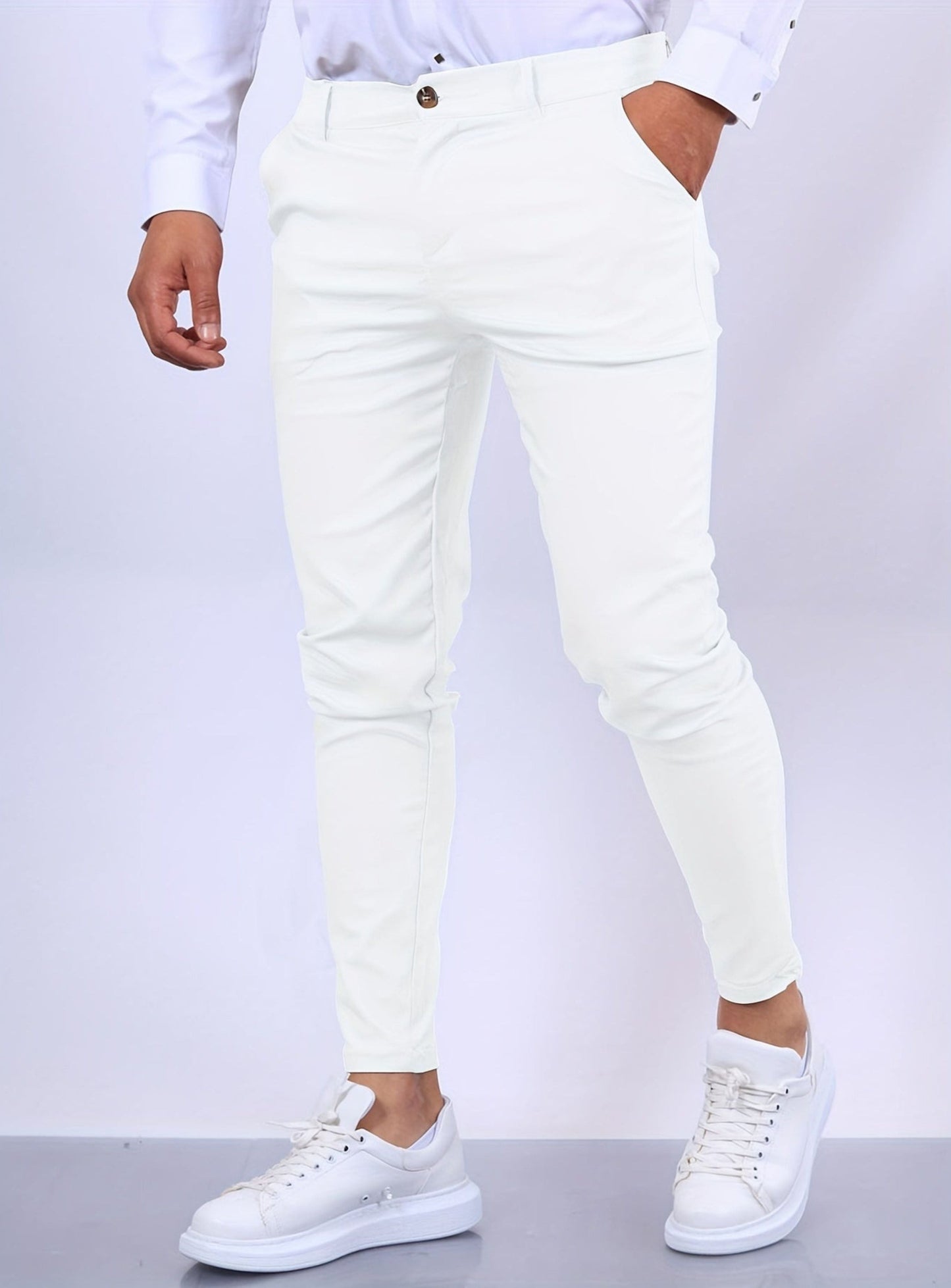 Schmale Chinos Herren Stretch Slim Fit Jeanshose - BerlinGlamour
