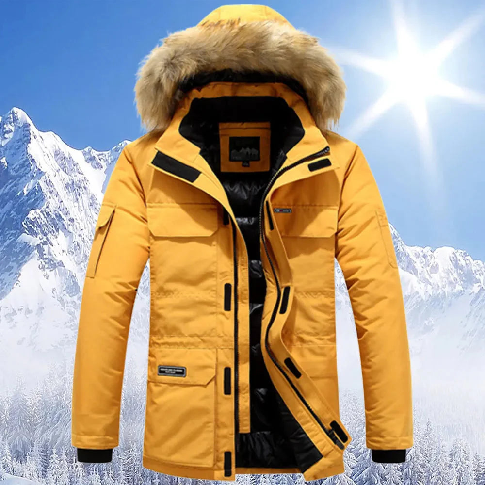 Herren Winterjacke Warm mit Kapuze Schneejacke - BerlinGlamour