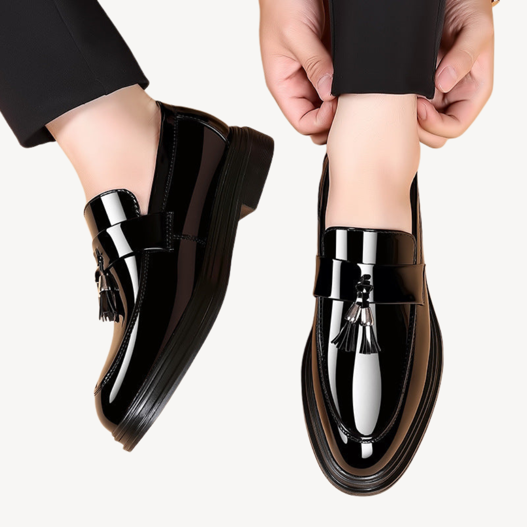 Schwarze orthopädische Loafer mit Quaste für Herren | Loravelle 2
