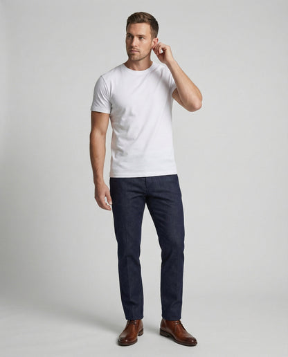 Weißes Baumwoll-T-Shirt Herren 320g Lockerer Schnitt
