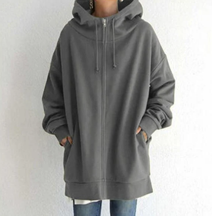 Damen Hoodie mit übergroßen Reißverschluss von BerlinGlamour