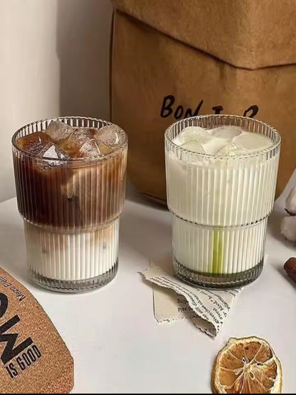 Elegante gerippte Gläser Set 6-teilig