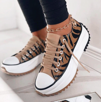 Orthopädische Sneaker Damen Plattform Schuhe Bequem