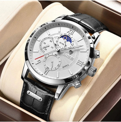 Herren Armbanduhr Edelstahl Elegant Schwarz