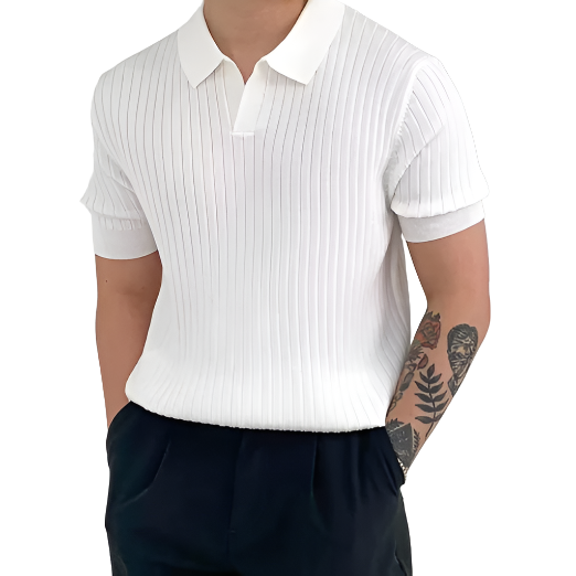 Herren Polohemd Baumwolle Gerippt Florence Style