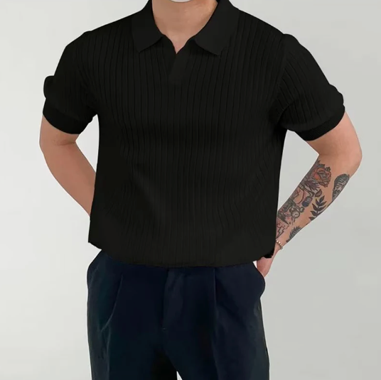 Herren Polohemd Baumwolle Gerippt Florence Style