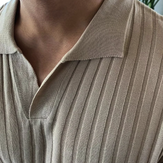 Herren Polohemd Baumwolle Gerippt Florence Style