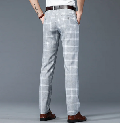 Herrenhose Stretch Kariert Elegant Slimfit