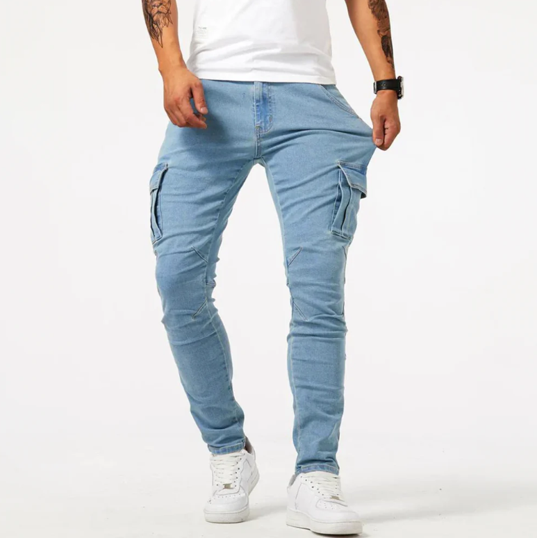 Herren Jeans Skinny Cargo Stretch Modern