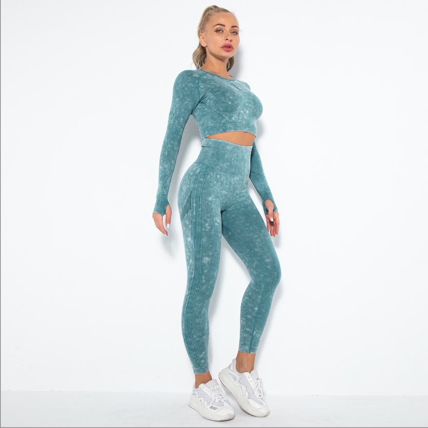 Sportliches Yoga Set Crop Top High Waist Leggings - BerlinGlamour