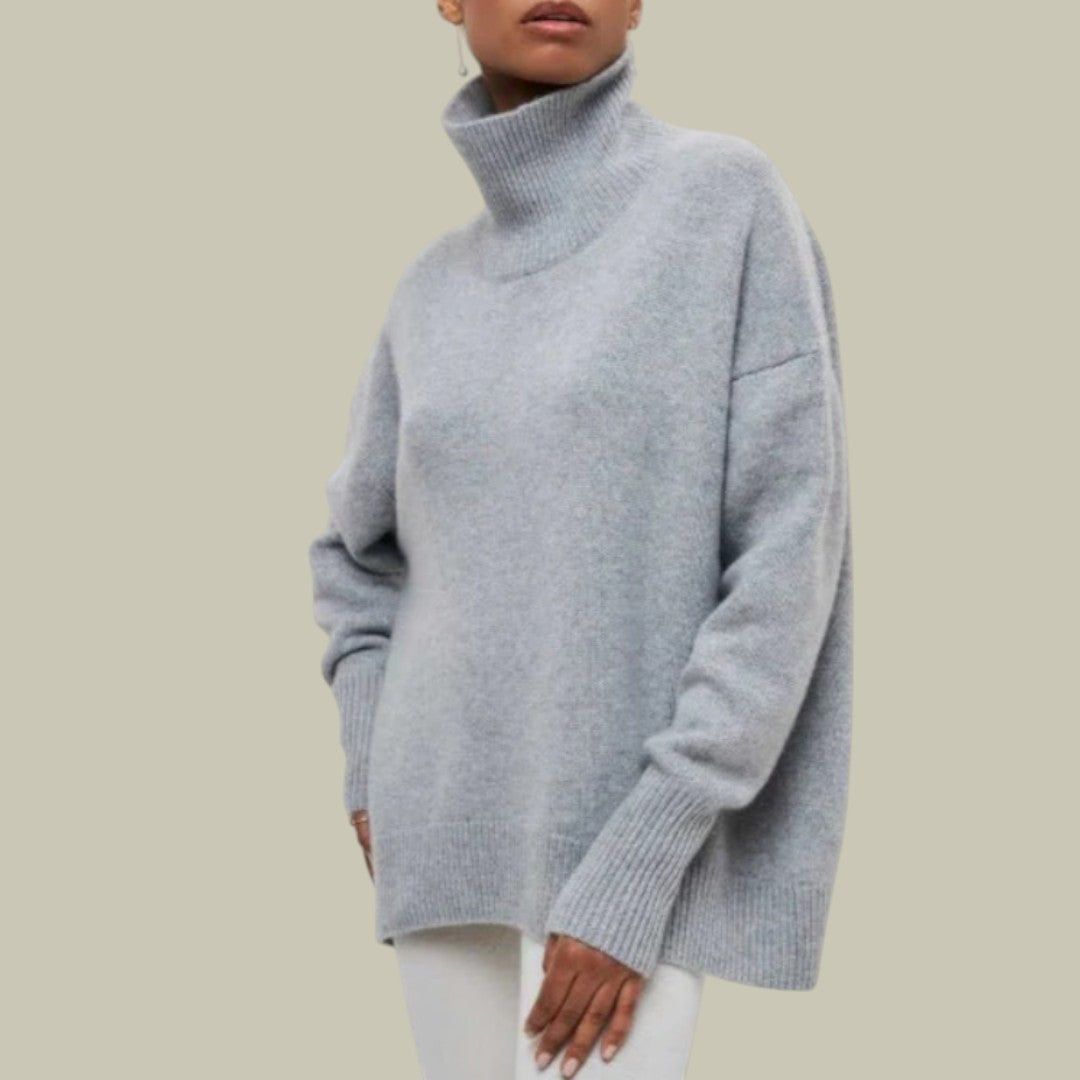 Damen Rollkragenpullover Locker Geschnitten Bequem