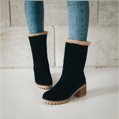 Warme Winterstiefel Wildleder Damen Stiefel Schnee