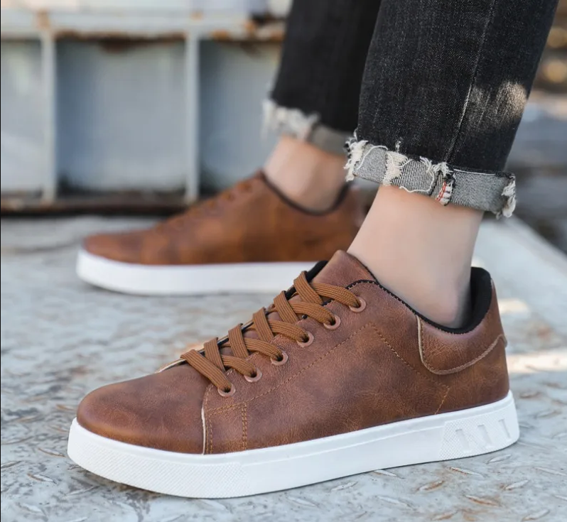 Leder Herrenschuhe Klassisch Elegant Braun