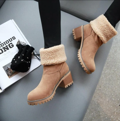 Warme Winterstiefel Wildleder Damen Stiefel Schnee - BerlinGlamour