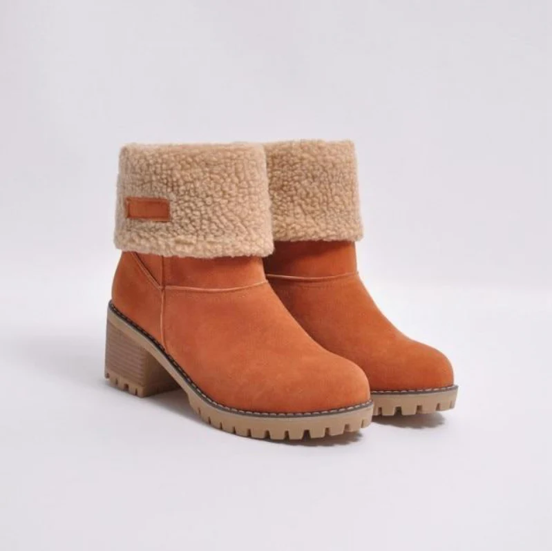 Warme Winterstiefel Wildleder Damen Stiefel Schnee
