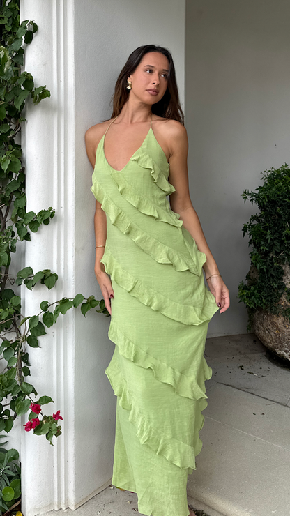 Frauenkleid mit Rüschen Verspielt Elegant