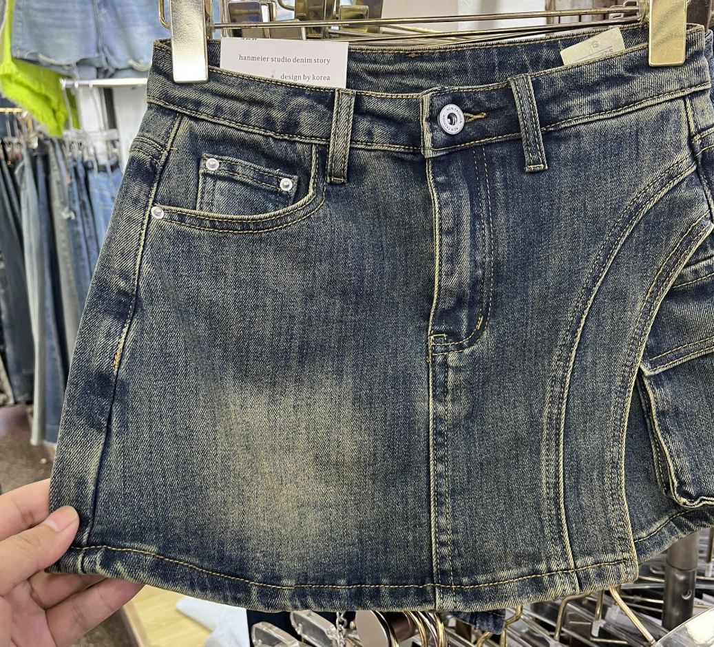 Kurzer Denim Minirock Damen Skort Jeans