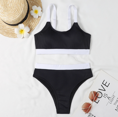 Bikini Hochtaillier Bequem mit High Waist Slip