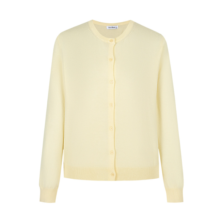 Damen Strickjacke Elegant Rundhals Knöpfe Modern
