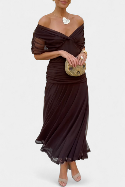Elegante Off-Shoulder-Kleid Damen Abendrobe