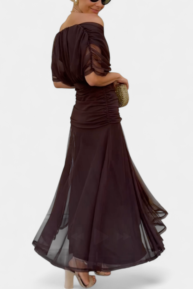 Elegante Off-Shoulder-Kleid Damen Abendrobe
