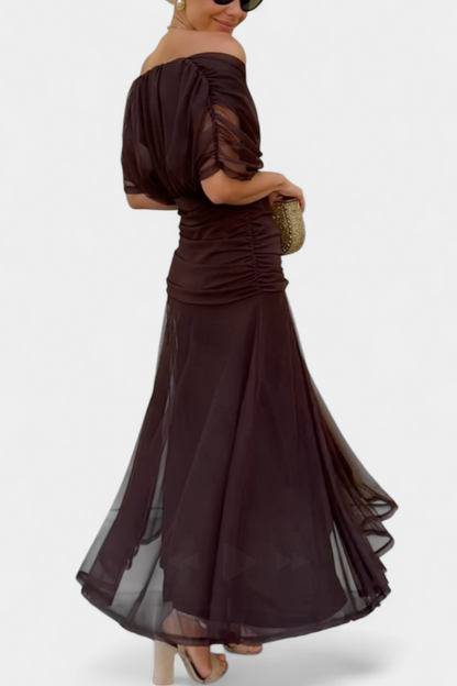 Elegante Off-Shoulder-Kleid Damen Abendrobe