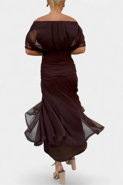 Elegante Off-Shoulder-Kleid Damen Abendrobe