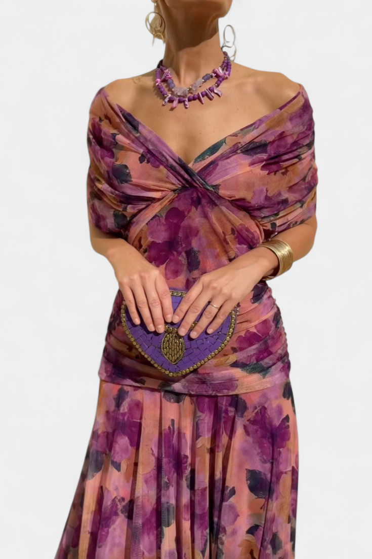 Elegante Off-Shoulder-Kleid Damen Abendrobe