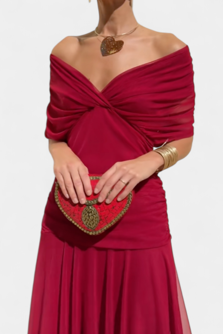 Elegante Off-Shoulder-Kleid Damen Abendrobe