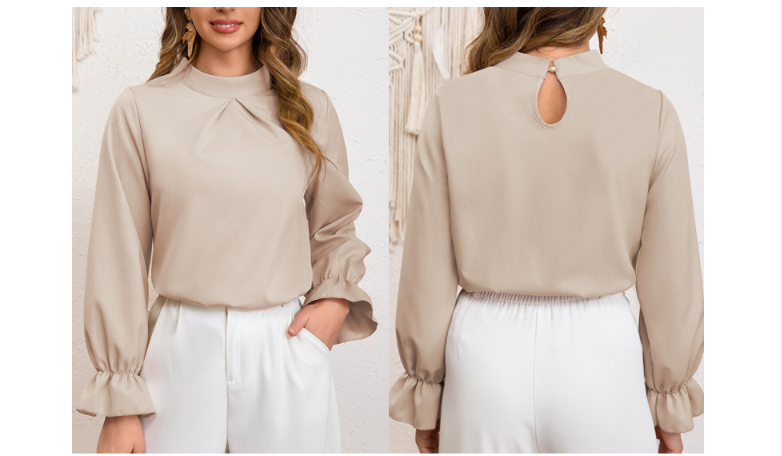 Damen Bluse Modern mit Rüschendetails und Kordelzug