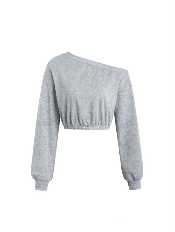 Damen Pullover Lässig Cropped Asymmetrisch Trendig - BerlinGlamour