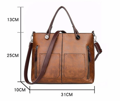 Lederhandtasche Damen Strukturiert Zweifach