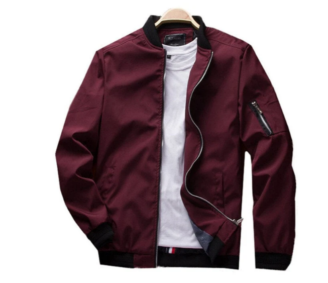 Herren Übergangsjacke Reißverschluss Armel Modern