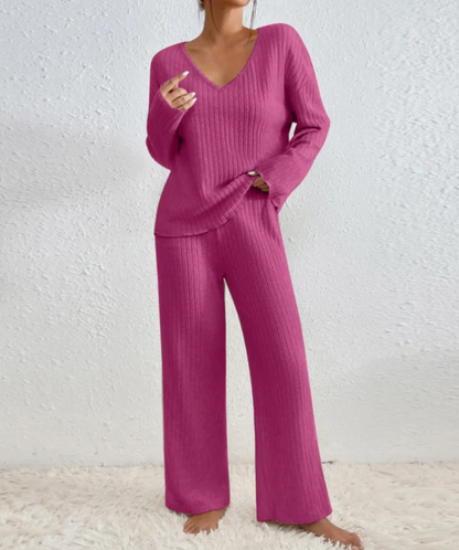 2-teiliger Strickanzug Damen Glamour