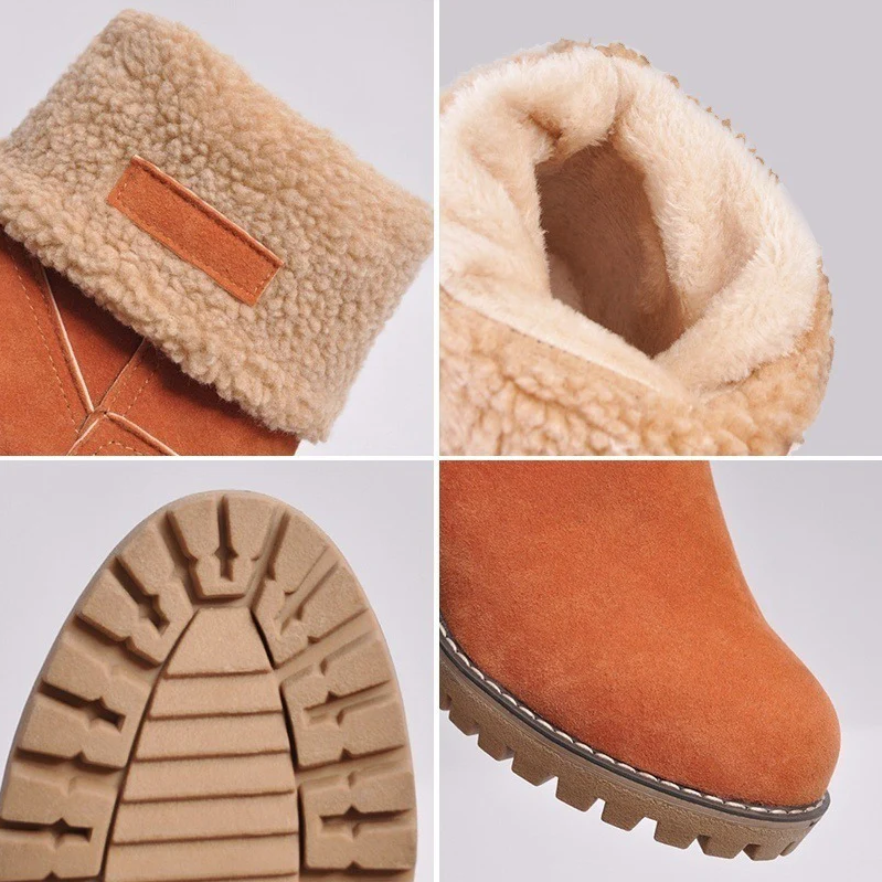Warme Winterstiefel Wildleder Damen Stiefel Schnee