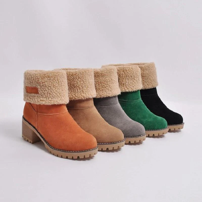 Warme Winterstiefel Wildleder Damen Stiefel Schnee
