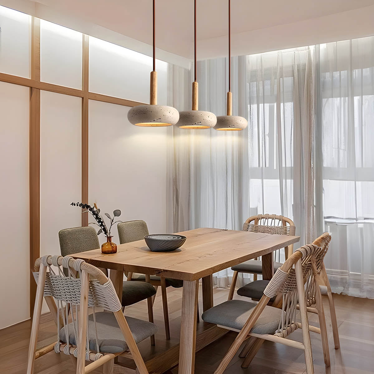 Moderne Travertin Deckenleuchte LED Pendellampe Natürlich