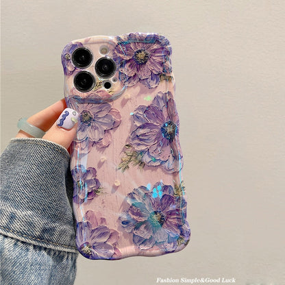 Blumen iPhone Hülle Floral Muster Glitter Frauen - BerlinGlamour